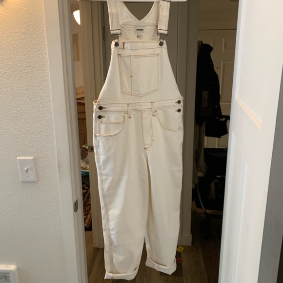 wrangler white overalls